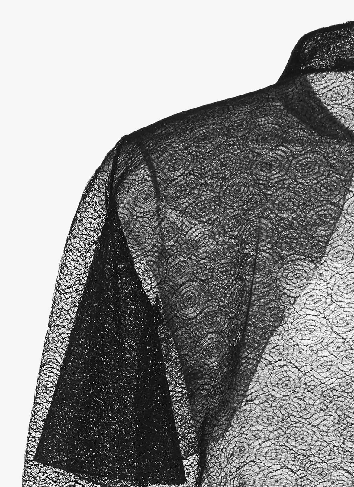 Sheer Toile-Effect Bolero Jacket ALAÏA SHINY BLACK SHEER TOILE-EFFECT BOLERO JACKET